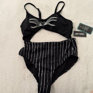 NWT Hot Topic Disney Nightmare Before Christmas Women’s Cut-Out Swimsuit Medium